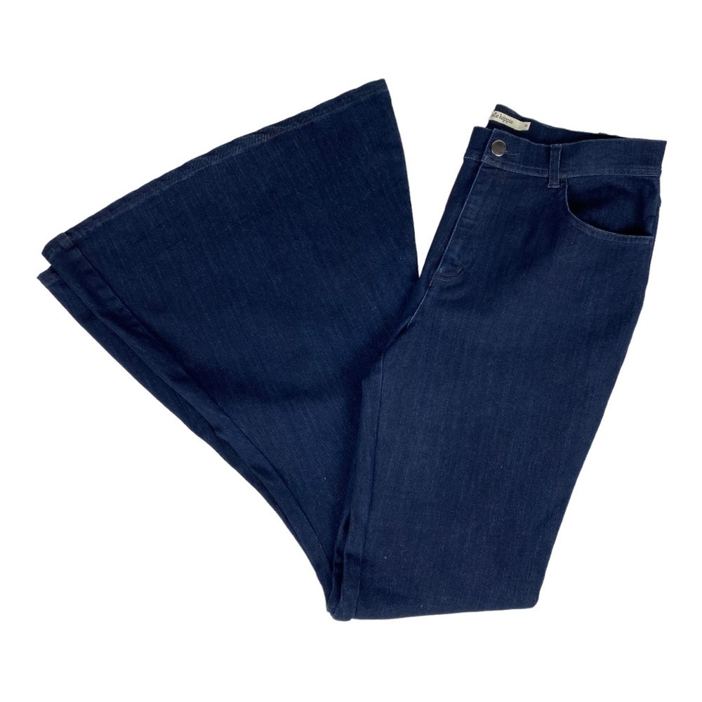 Haute Hippie Fit & Flare Bell Bottom Jeans in Dark Denim Wash - NEW - Picture 2 of 16